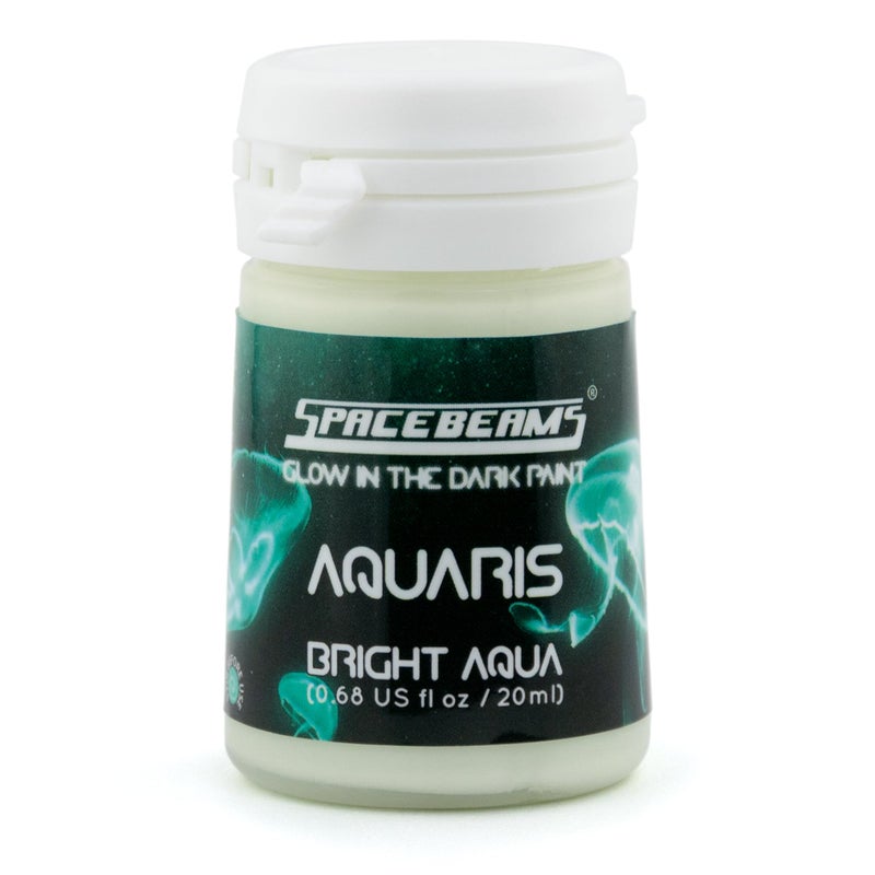 SpaceBeams Aquaris Glow in the Dark Paint (0.68 Fl Oz) Bright Aqua Glow (Light Blue/Turquoise), Non-Toxic, Water Based - Image 4